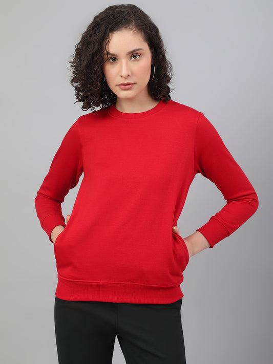 Solid Sweatshirt : Red