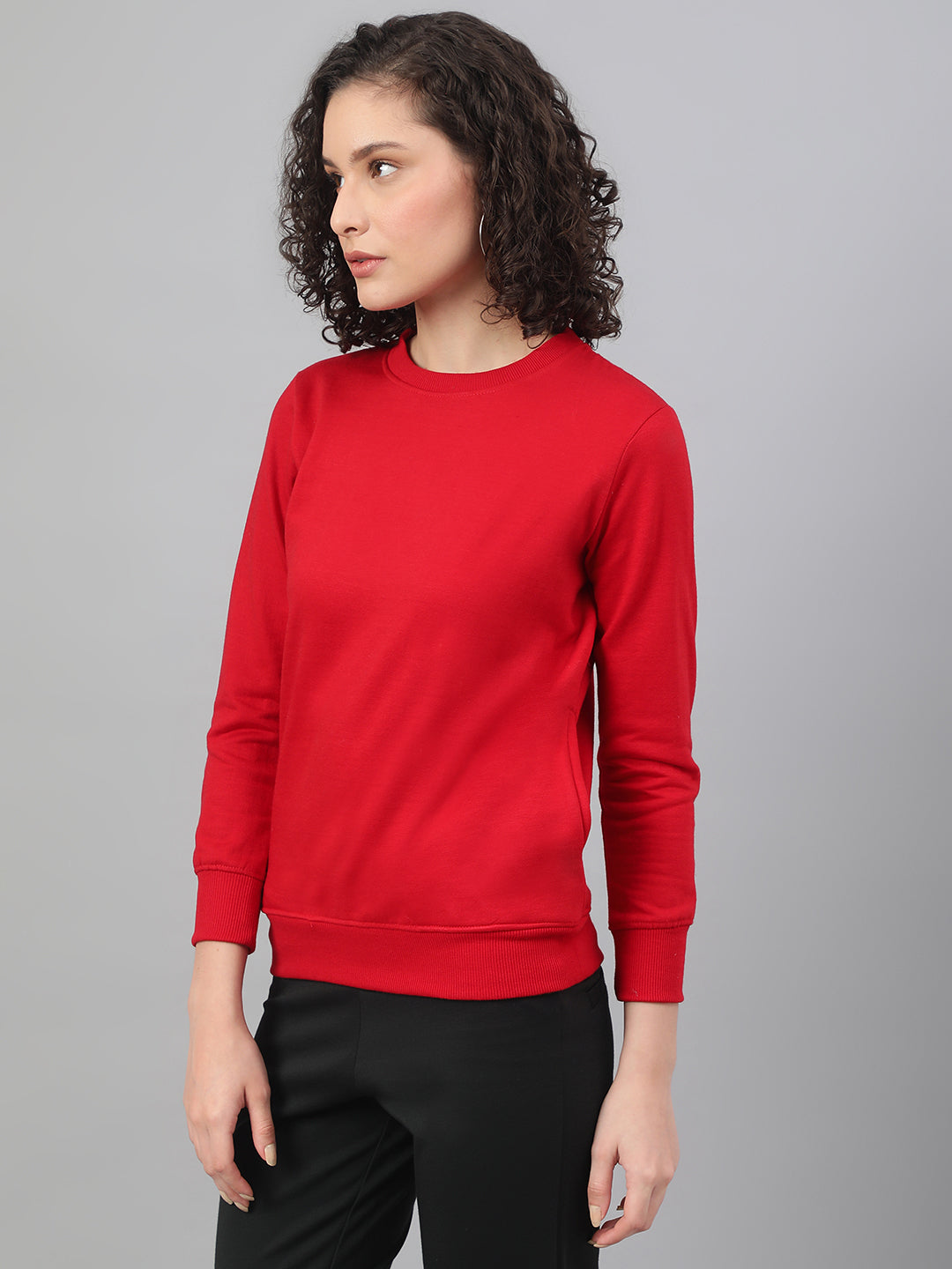 Solid Sweatshirt : Red