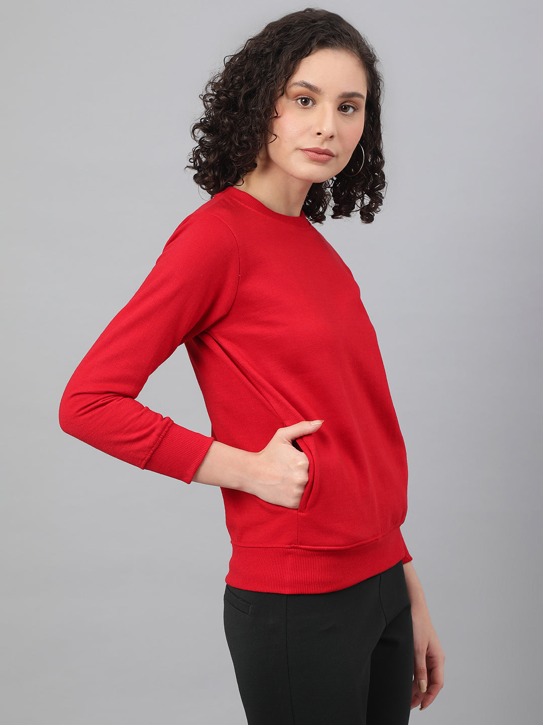 Solid Sweatshirt : Red