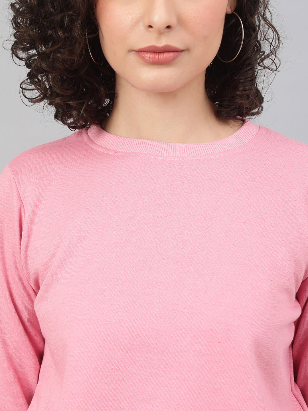 Solid Sweatshirt : Dark Pink