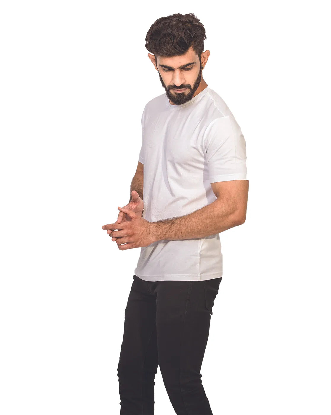 Supima Half Sleeves T-Shirt: White