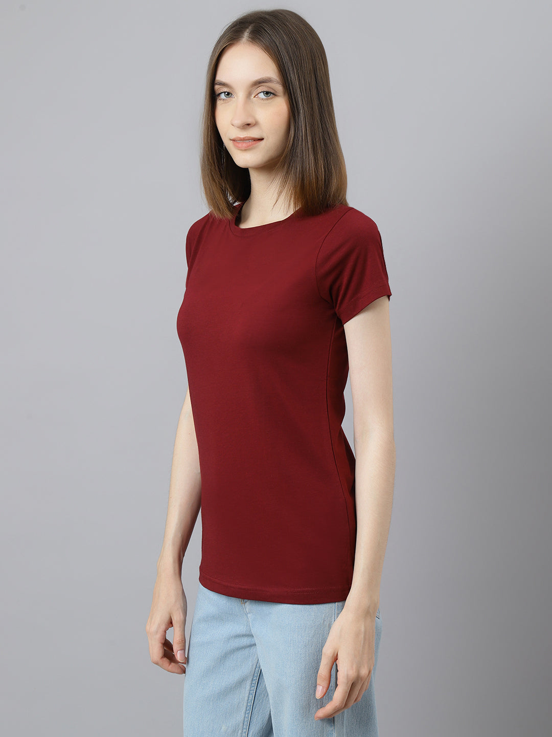 Supima Half Sleeves : Burgundy