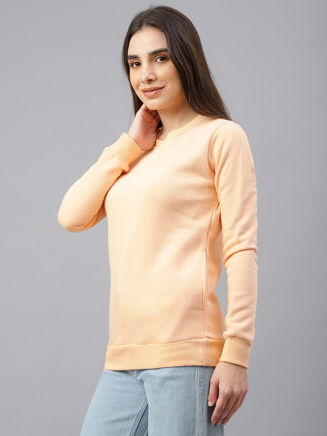 Solid Sweatshirt : Peach