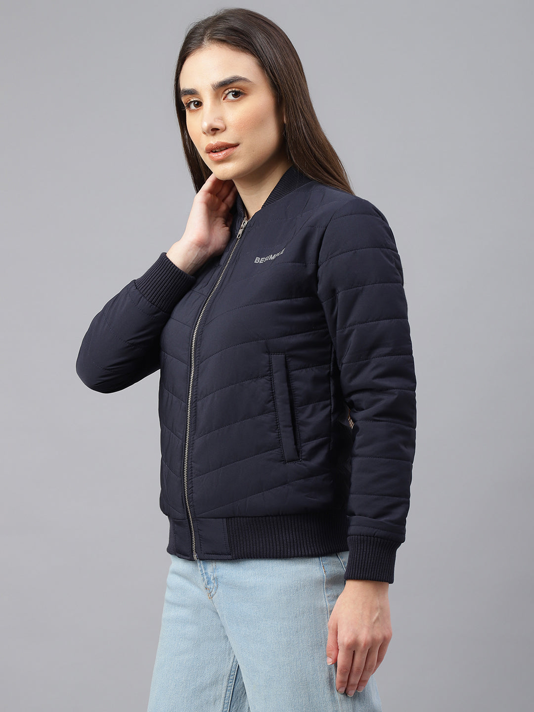 Women Bomber Jacket : Navy