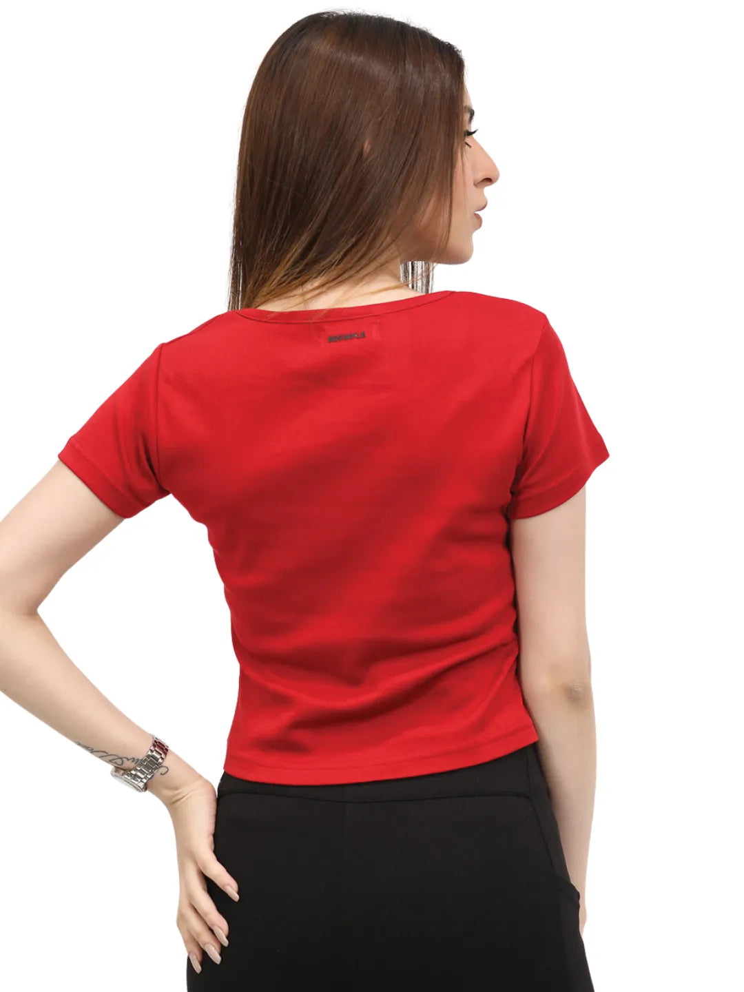 Women's Cotton Crop T-Shirt | Red T-Shirt for Women | Be Simple