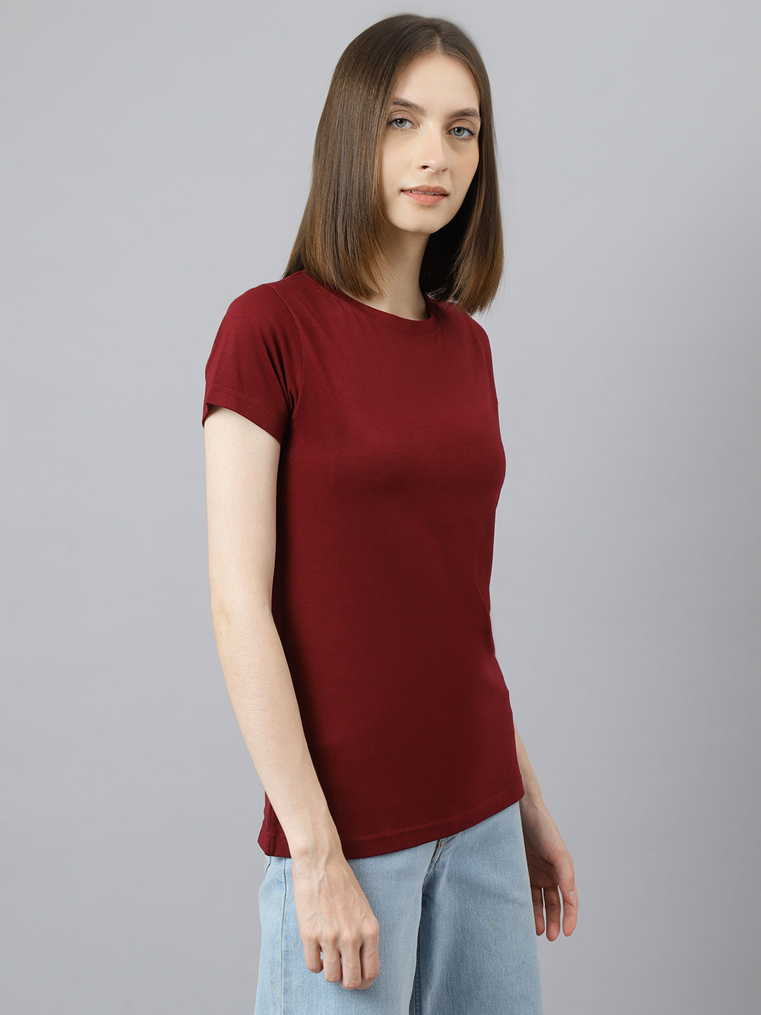 Supima Half Sleeves : Burgundy