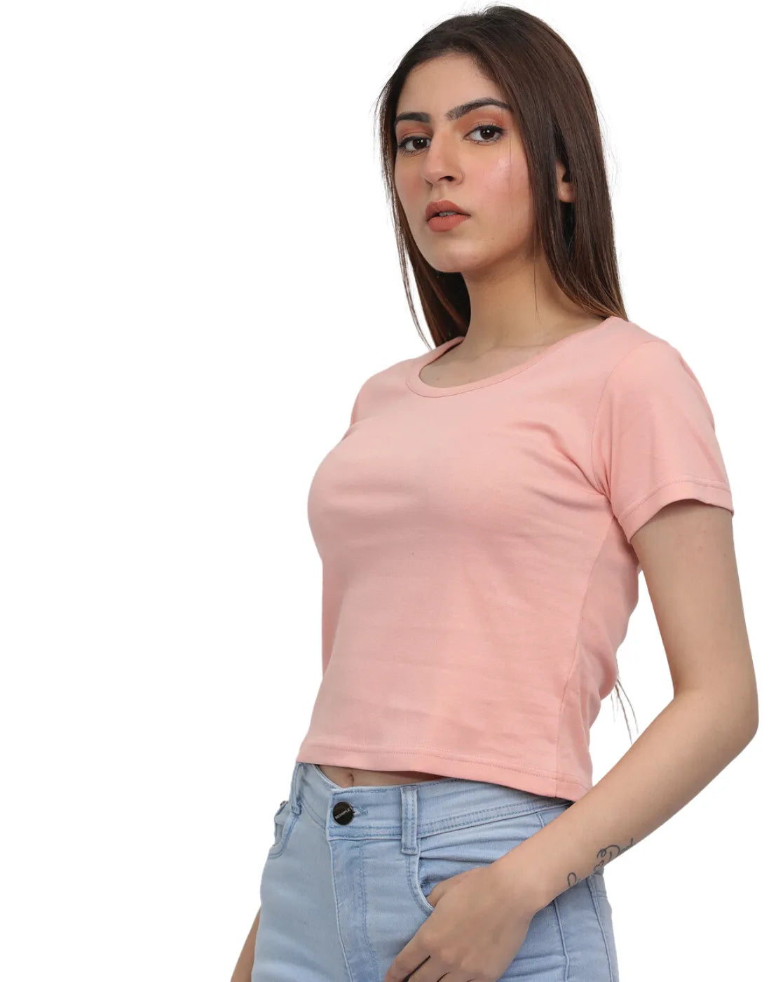 Women's Cotton Crop T-Shirt | Pink T-Shirt for Women | Be Simple