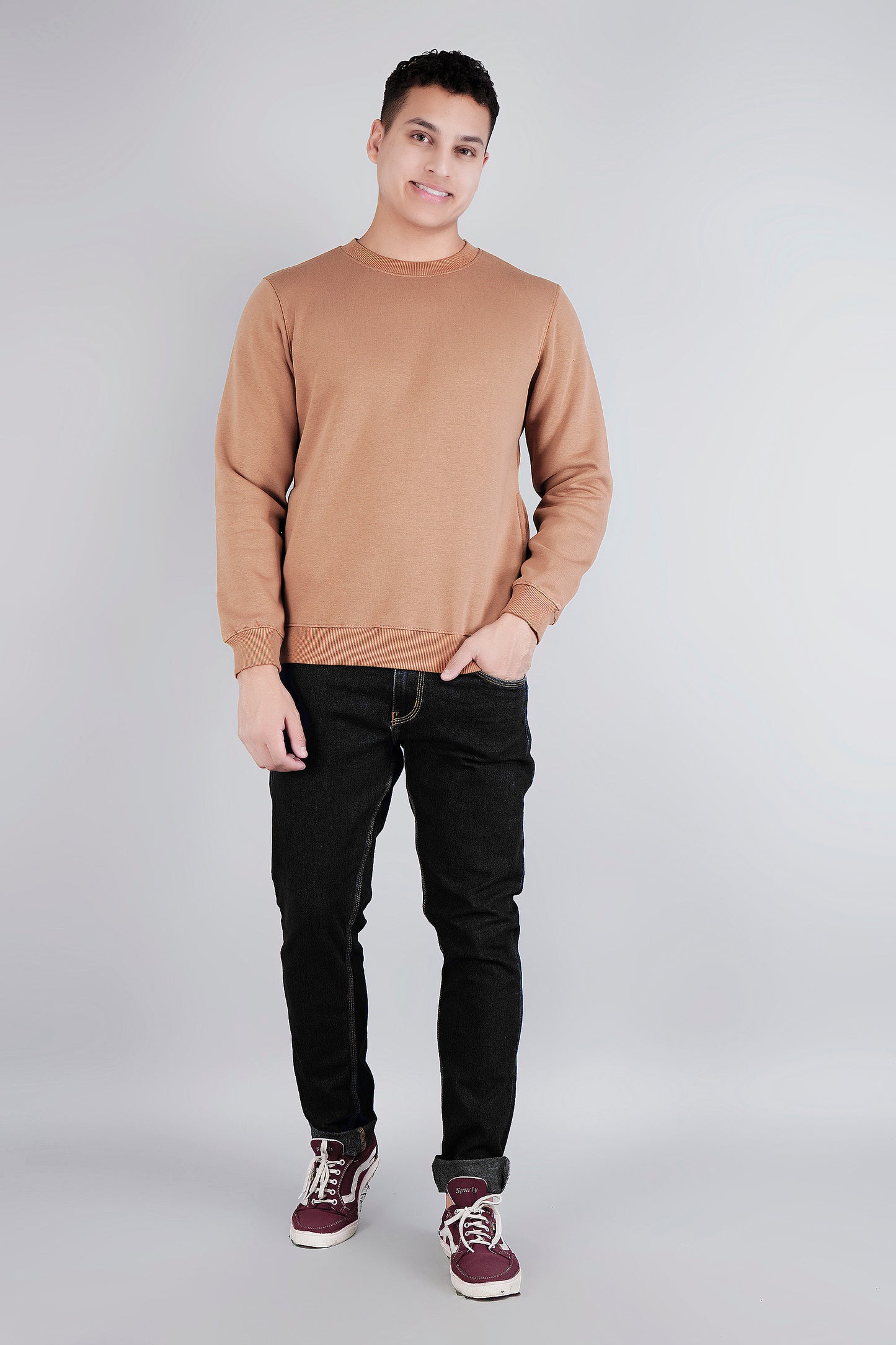 Men Solid Sweatshirts - Royal Collection