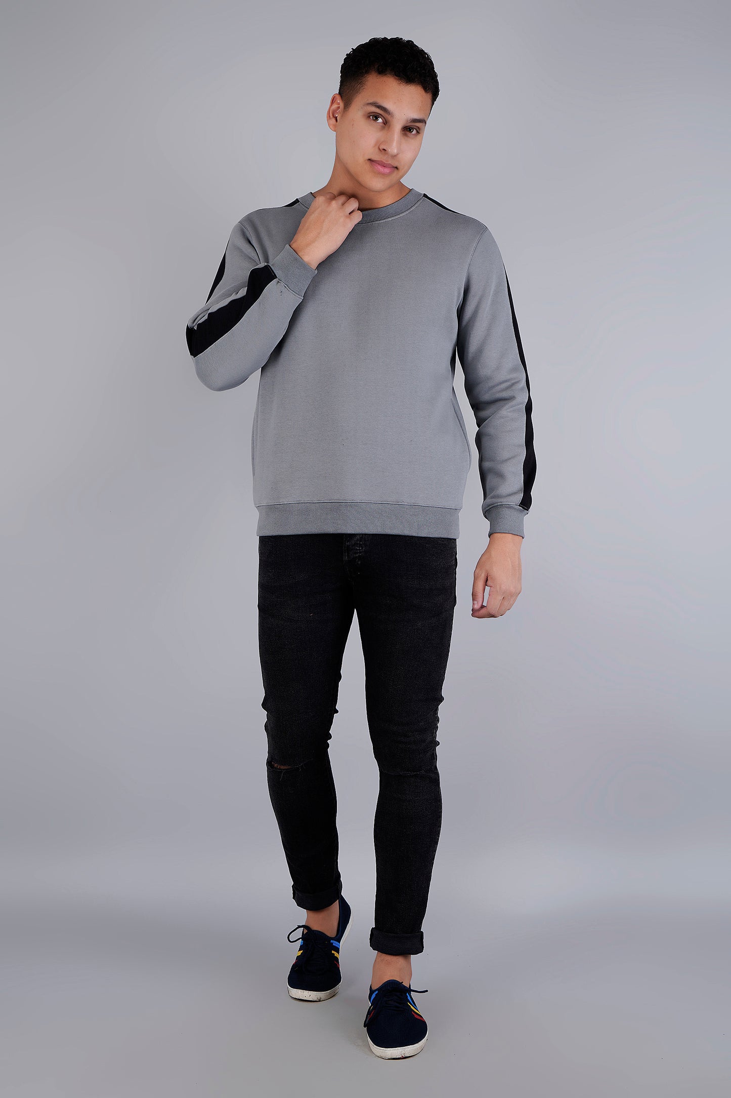 Men Solid Sweatshirts - Royal Collection