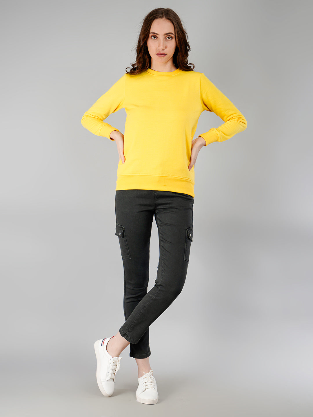 Solid Sweatshirt : Yellow