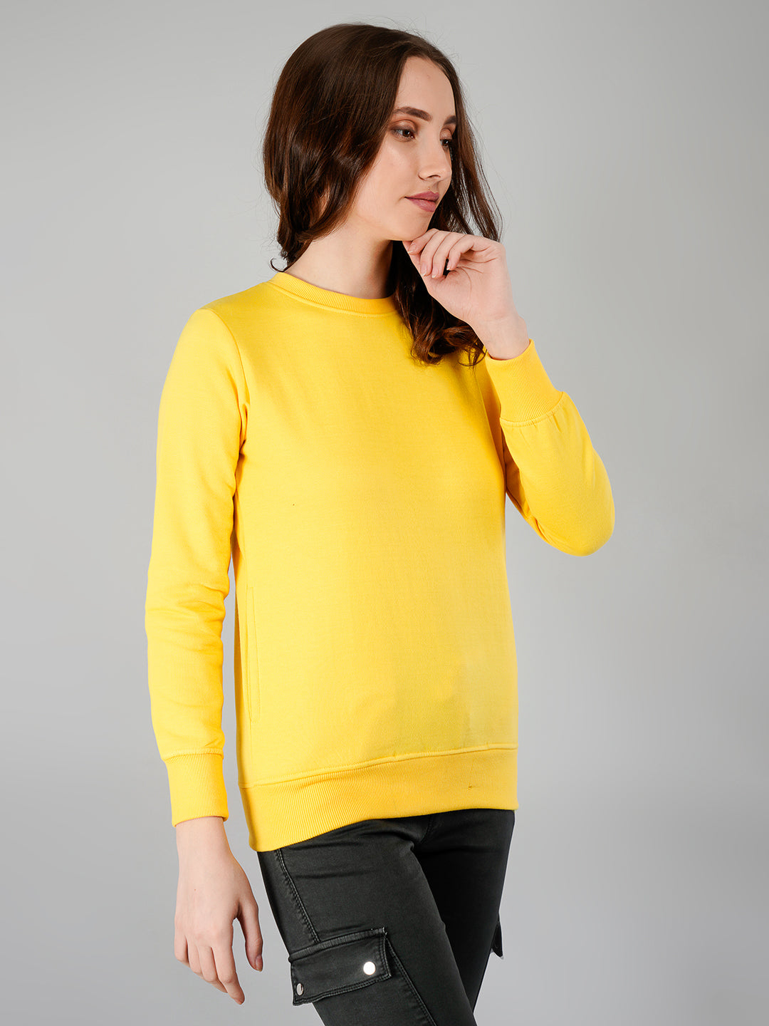 Solid Sweatshirt : Yellow