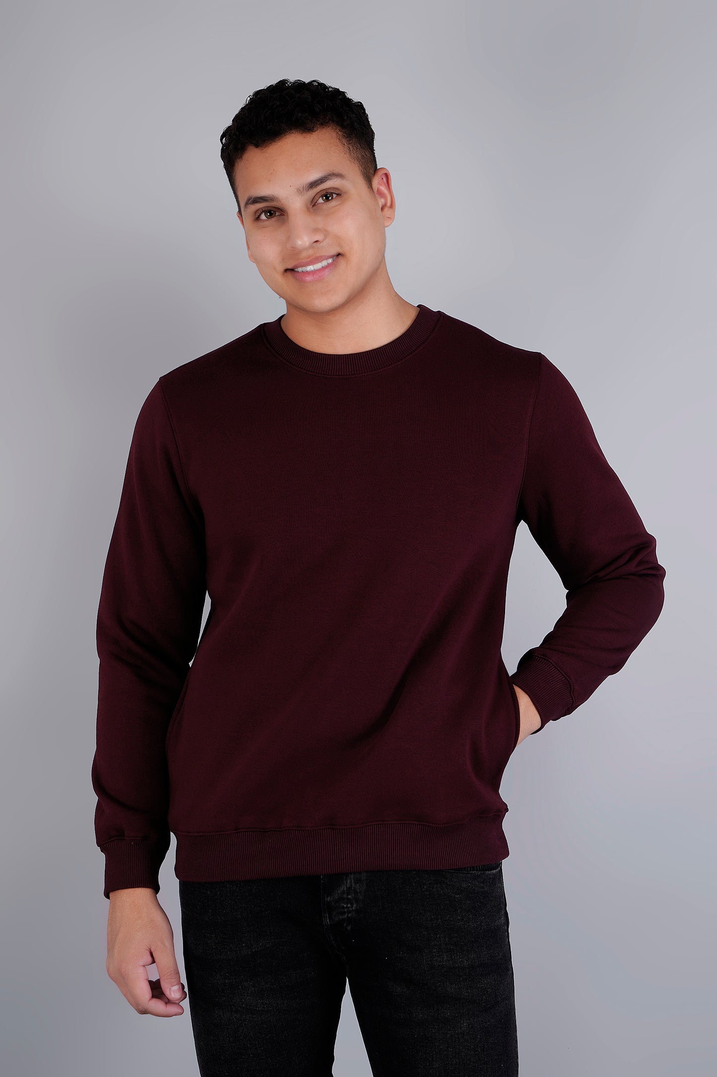 Men Solid Sweatshirts - Royal Collection