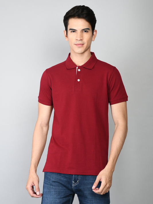 Golfer Polo T-Shirt for Men: Maroon