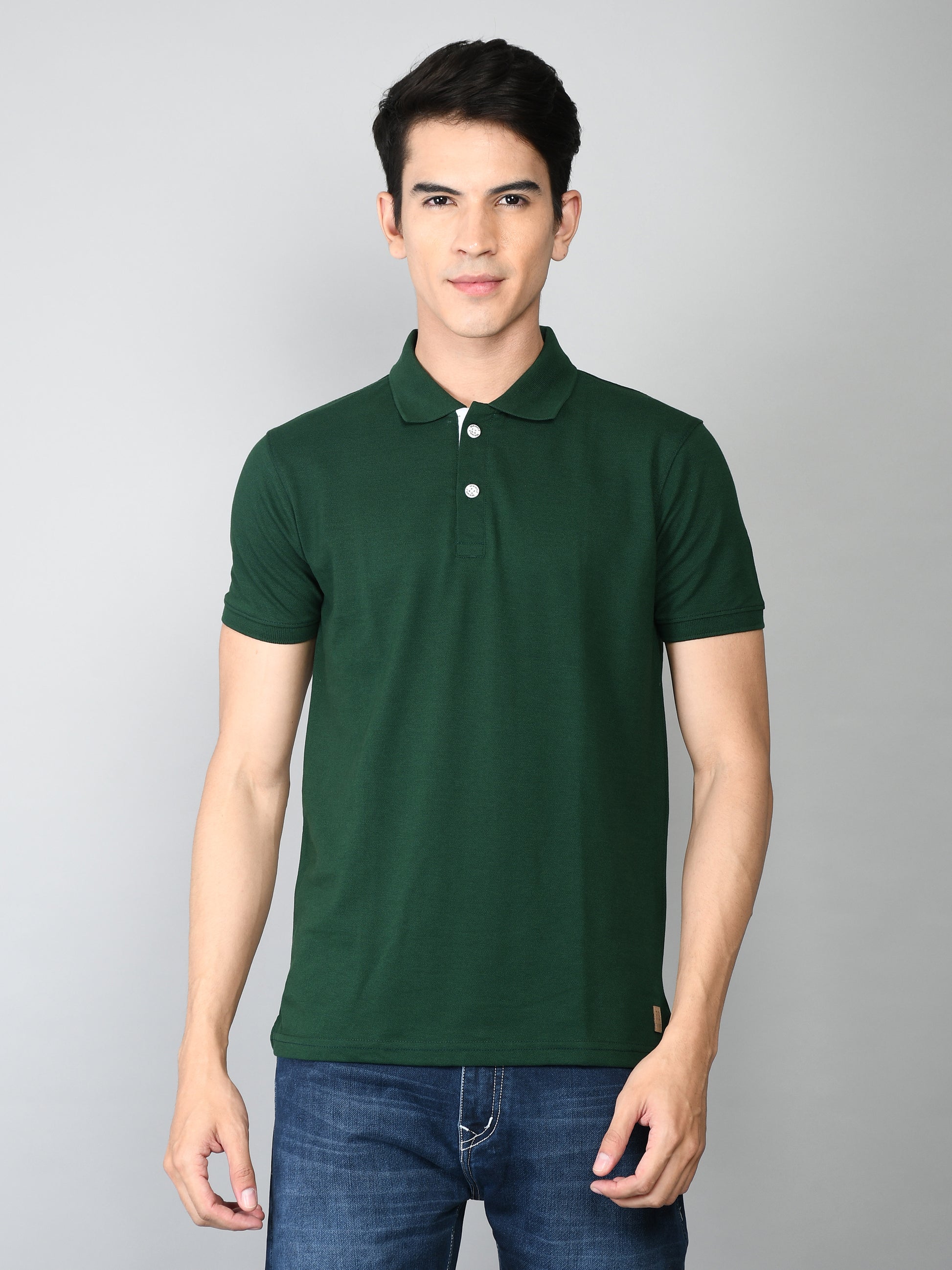 Golfer Polo T-Shirt for Men: Bottle Green